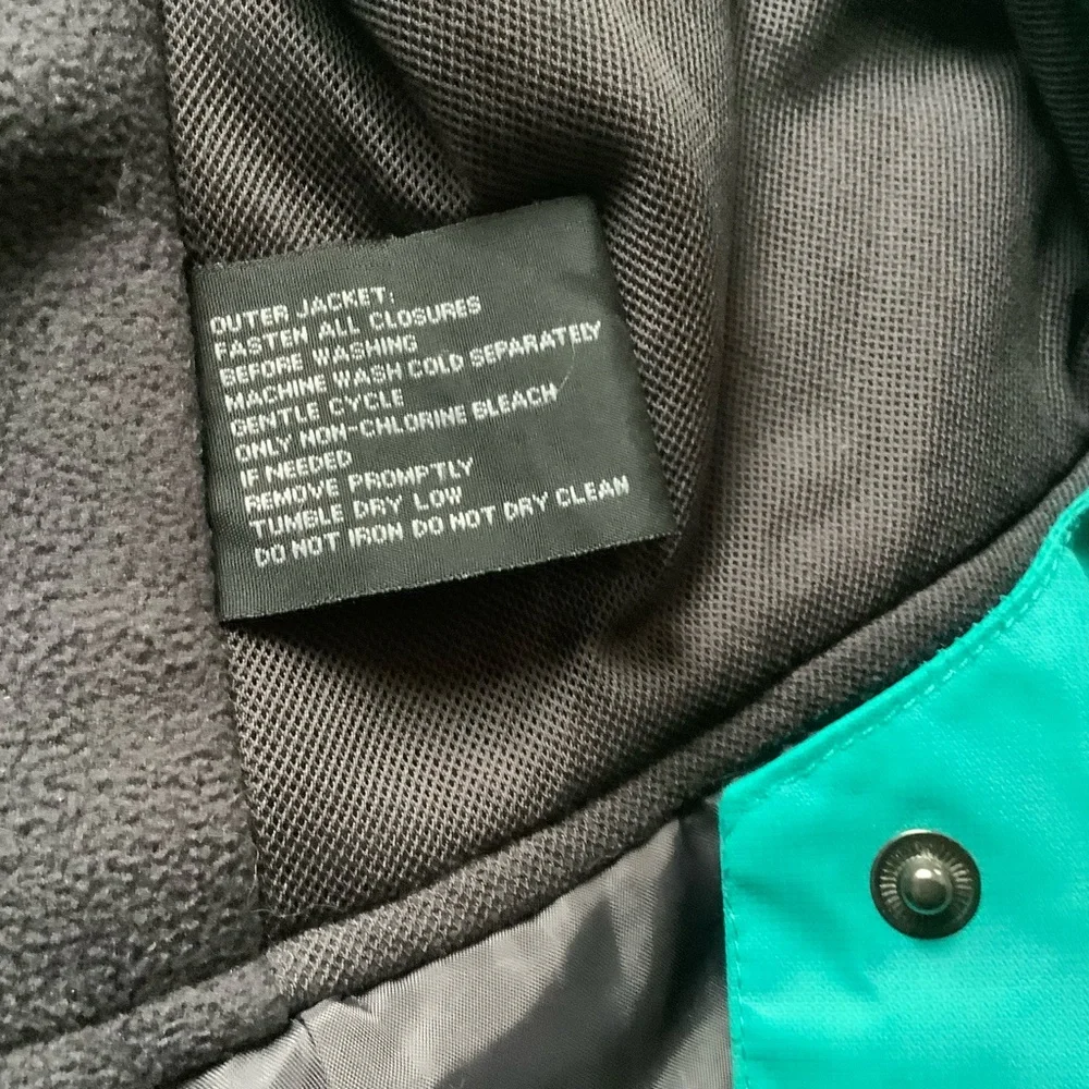 Gerry fleece lined winter jacket large green hiking outdoor coat parka size L